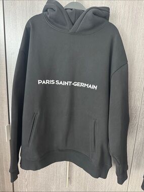 Paris Saint-Germain BLVCK Black Pullover Hoodie Oversized Fleece